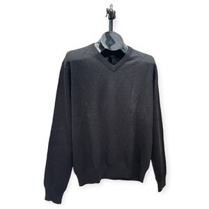 Linea Rossa Signature Black V Neckline Light Embroidered Sweater Size L